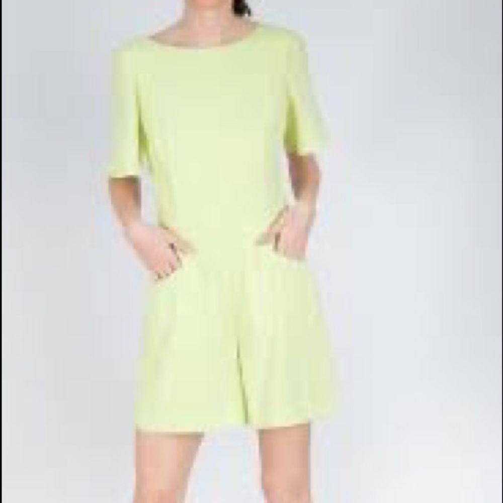 I AM by Alberto Makali: Bright Lime Color Backless Romper sz.XL